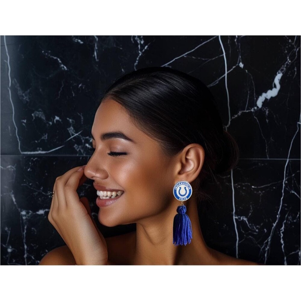 Indianapolis Colts Handmade Statement Earrings, Colts Earring, Colts jewelry, In